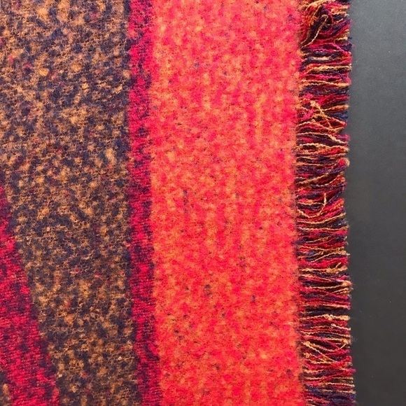 Collection Eighteen Color Blocked Wrap, Unique Shape & Colors, Fringed - Picture 12 of 14